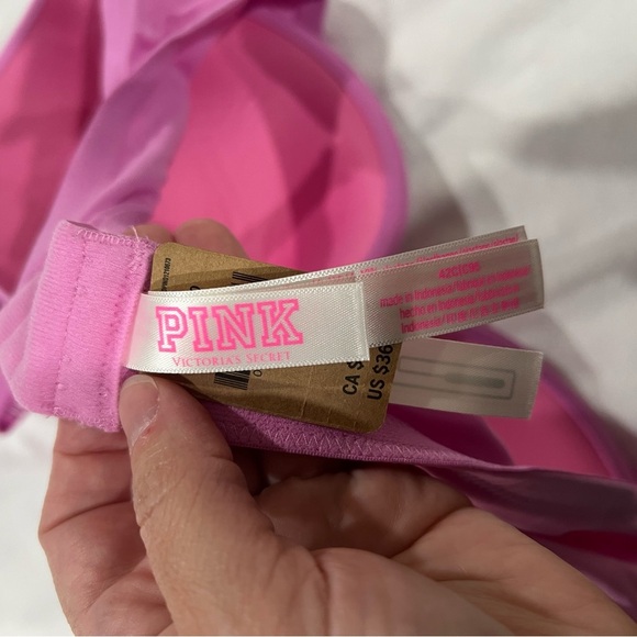 PINK VS Victoria Secret bra pink t-shirt wear everywhere lightly lined 42C - Picture 4 of 8